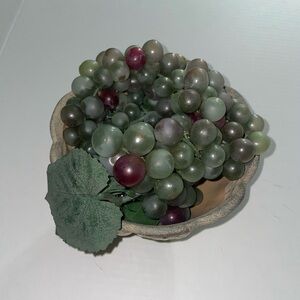 Decorative Bowl of Grape Cluster with Leaf